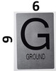 Ground Floor Sign Silver-Tactile Touch Braille Sign - The Sensation line