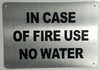 In Case Of Fire - Use No Water  Safety Signs Potere D'Argento Line