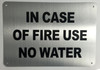 In Case Of Fire - Use No Water Signages Potere D'Argento Line