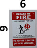 In Case Of Fire Do Not Use Elevator, Use Stairs Signage