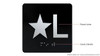 Floor Star L (Star Lobby) - Elevator floor number Jamb Plate sign with braille and raised letter size 4x4 inch -The sensation line ( Black/silver )