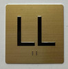 LL Elevator Jamb Plate  With Braille and raised number-Elevator LOWER LEVEL floor number  - The sensation line