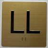 LL Elevator Jamb Plate Signage With Braille and raised number-Elevator LOWER LEVEL floor number Signage - The sensation line
