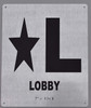 Lobby Sign Silver - Star Lobby Sign - Floor Number Sign- Tactile Touch Braille Sign - The Sensation line