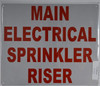 Main Electrical Sprinkler Riser Signage