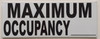 Maximum Occupancy Sign White Aluminum