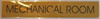 Mechanical Room  Safety Sign - Gold Background with SELF Adhesive Sticker for Indoor USE