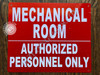 Mechanical Room Sign