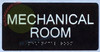 MECHANICAL ROOM Signage Braille Signage with Raised Tactile Graphics and Letters -The Sensation line