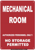Mechanical Room Sign- RED -