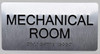 Mechanical Room Sign Silver-Tactile Touch Braille Sign - The Sensation line