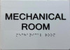 Mechanical Room sign with Raised letters & Grade 2 Braille - Includes Red Adhesive pad for Easy Installation - The sensation line