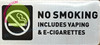 No Smoking Including Vaping & E-Cigarettes  -The Mont Argent Line.