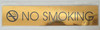 NO Smoking  Safety Sign - Gold Background with SELF Adhesive Sticker for Indoor USE