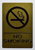 NO Smoking Sign Antique Brass Gold The Sensation line