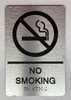 NO SMOKING sign with Raised letters/Image & Grade 2 Braille - Includes Red Adhesive pad for Easy Installation - The park Ave Line