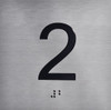 elevator floor 2 sign silver sign  -jamb plate 2 silver sign