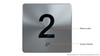 Floor 2- Elevator floor number Jamb Plate sign with braille and raised letter size 4x4 inch -The sensation line ( silver/black)