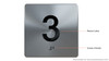 Floor 3- Elevator floor number Jamb Plate sign with braille and raised letter size 4x4 inch -The sensation line ( silver/black)