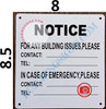 Notice Building Contact Information Sign