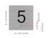 elevator floor 5 sign jamb plate 5 sign silver