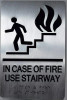 In case of fire use stairway sign elevator sign