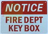NOTICE: FIRE DEPARTMENT KEY BOX SIGN
