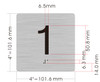 Floor 1- Elevator floor number Jamb Plate sign with braille and raised letter size 4x4 inch -The sensation line ( silver/black)