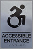 NYC Accessible Entrance  Safety Sign Braille  Safety Sign with Raised Tactile Graphics and Letters - The Sensation line