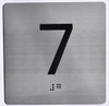 elevator floor 7 sign silver jamb plate floor 7 sign silver