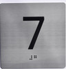 elevator floor 7 sign silver jamb plate floor 7 sign silver