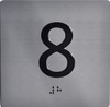 elevator floor 8 sign silver jamb plate number 8 sign silver
