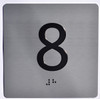braille elevator floor 8 sign silver jamb plate number 8 sign silver