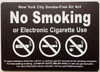 NYC NO SMOKING OR ELECTRONIC CIGARETTES