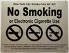 NYC NO SMOKING OR ELECTRONIC CIGARETTES SIGN