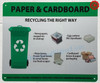 NYC RECYCLING Signage- PAPER AND CARDBOARD Signage