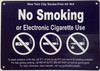 NYC smoke free air act No smoking or electronic cigarette use