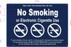 NYC smoke free air act No smoking or electronic cigarette use Signage