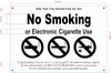 NYC smoke free air act No smoking or electronic cigarette use Signage