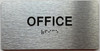 OFFICE  with Raised letters/Image & Grade 2 Braille - Includes Red Adhesive pad for Easy Installation - The park Ave Line