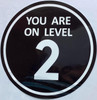 YOU ARE ON LEVEL 2 STICKER/DECAL - THE MOON LINE  Building Sign