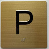 P Elevator Jamb Plate  Safety Sign With Braille and raised number-Elevator PARKING floor number  Safety Sign - The sensation line