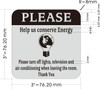 Help conserve eneregy turn off light and a/c hotel sign