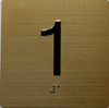1ST FLOOR Elevator Jamb Plate  With Braille and raised number-Elevator FLOOR 1 number  - The sensation line