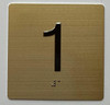 1ST FLOOR Elevator Jamb Plate  With Braille and raised number-Elevator FLOOR 1 number  - The sensation line  Signage