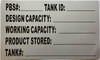 PbS# tank ID  Safety Sign tank data Information  Safety Sign