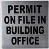 Permit ON File in Building Office Sign