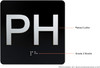 PH Elevator Jamb Plate  Safety Sign With Braille and raised number-Elevator floor number  Safety Sign letters/Image & Grade 2 Braille - Includes Red Adhesive pad for Easy Installation-Tacticle  Safety Sign - The Sensation line