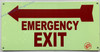 Photoluminescent EMERGENCY EXIT WITH ARROW left Signage/GLOW IN THE DARK EMERGENCY EXIT WITH ARROW left Signage