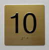 10TH FLOOR Elevator Jamb Plate  With Braille and raised number-Elevator FLOOR 10 number  - The sensation line  Signage